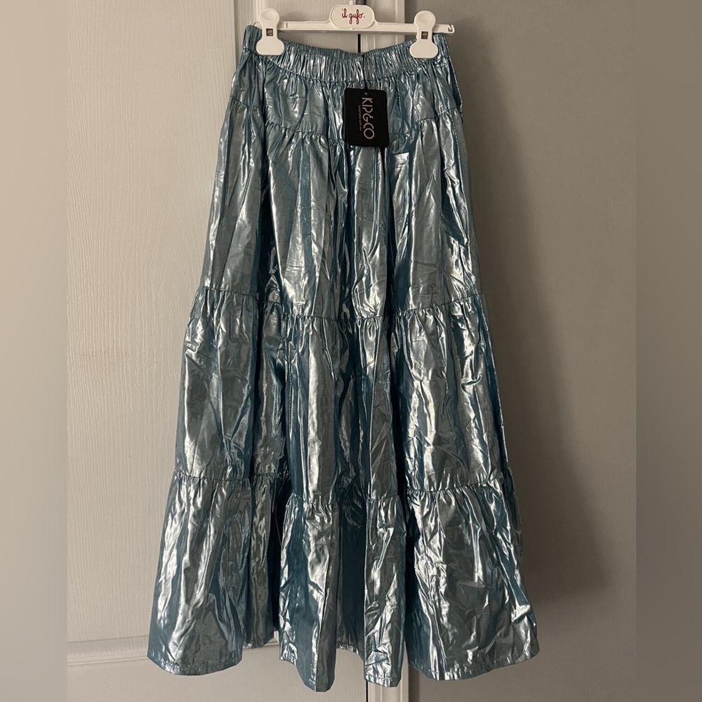 Kip & Co Metallic tiered Maxi skirt NWT!